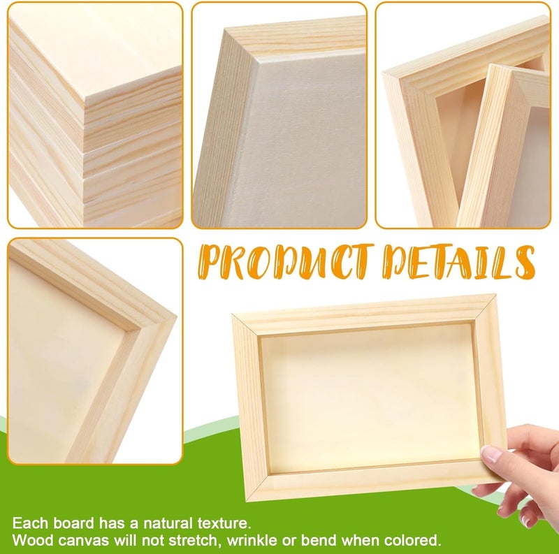 FSWCCK 10 Pack 5 x 7 inch Wood Panel Boards, Unfinished Wood Canvas Panels for Crafts, Painting Canvas, DIY Art Projects, Pouring, Arts Use with Oils, Acrylics - Image 3